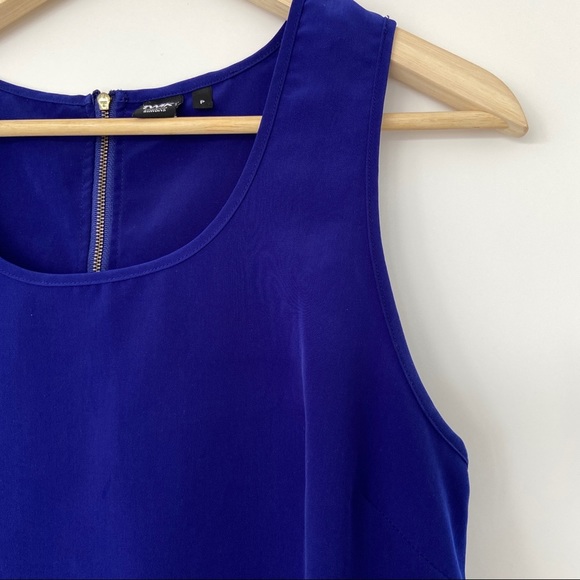 TWIK BY SIMONS ROYAL BLUE/BURNT ORANGE COLOUR BLOCKED SLEEVELESS TOP WITH ZIPPER - Picture 8 of 8